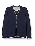 United Colors of Benetton Jungen Cardigan M/L 103EQ6310 Strickjacke, Blau 852, 140