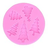Shanrya Silikonform, Eiscremeform Weihnachtsbaumform Fondant Schokolade für Mousse Aromatisierte Lebensmittel für Kuchendekoration(Rosa)