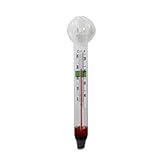 Aquarium-Thermometer Aus Glas, Saughalter Aquarium, Aquarienthermometer Analog Temperaturbereich 0 Bis 40 °C