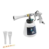 BenBow Druckluft Reinigungspistole Innenreiniger mit Tornado Effekt + Classic und Bürste Trichter TRÖTE + Rot Schlauch - Set - Waschpistole Polsterreiniger für Autopflege Autositze, Pistole:E