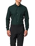 Seidensticker Herren Slim Fit Langarm Popeline Hemd, grün, 39