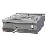 Maxima Bain-Marie Doppel - Gas - 800 x 900 mm tief - mit Ablasshahn - 2000 W
