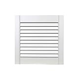 Lamellentüren weiß seidenmatt mit offenen Lamellen Kiefernholz 395 x 394 x 21 mm für Regale, Schränke, Möbel - EINBAUFERTIG grundiert & lack