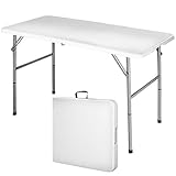 MaxxGarden - Campingtisch Klappbar Mit Griff Zum Tragen - Klapptisch Ideal Als Camping Tisch, Gartentisch, Biertisch & Dj Tisch - Schreibtisch Klappbar belastbar bis 150Kg - (120x60x74cm) - Weiß (S)