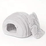 Katzenbett, Halbgeschlossenes Haustiernest , waschbar, rutschfest ,Mit Warmer Unterlage ,für Katzen oder kleine Hunde, Welpen, Kaninchen,40*35*35cm.-Grey