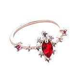 MAIKUI Ringe für Frauen Einstellbare Blume Rosa Stein Roter Stein Ringe Cluster Zierlich Stapelbar Offener Ring Blumenring