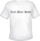 Karl-Marx-Stadt Herren T-Shirt - Altdeutsch - Tee Shirt Chemnitz Weiß M