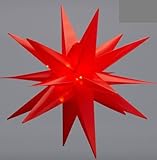 Posten Anker XL 35 cm Weihnachtsstern Weiß + Rot verfügbar I LED Leucht Stern I Leuchtstern I Beleuchtung I 3 D Stern mit Timer I Lichterkette I Weihnachten (Rot)