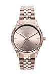 Paul Valentine Iconia Champagne Damenuhr 36mm - Armbanduhr mit Metallic-Ziffernblatt, kratzfestes Glas, Edelstahl-Armband, Uhr für D