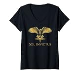 Damen Ancient Rome Mythology - Sol Invictus - Roman Eagle - SPQR T-Shirt mit V