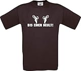 Shirtinstyle T-Shirt BIS Einer HEULT Biken BMX Downhill Cruisen Fahrrad Fun Shirt, Farbe braun, Größe XL