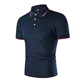 Herren Freizeithemd Oberteil Shirt Summer Streifen Trimmen Baumwolle Stehkragen Business Tops Männer Tasten Jumper Beiläufig Komfortabel Freizeit Hemd Slim-Fit T-Shirt Täglich Tunika B