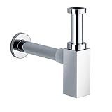Design Siphon Geruchverschluß 1 1/4', eckige Form, Messing