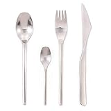 LJPXMAT Löffel， 4pcs Essgeschirr Hotel setzt Geschirr westlichen Besteck-Sets Hochzeit Dinner Set Gabel Steakmesser Tafelbesteck Sets (Color : Silver)