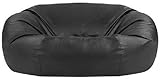 Bean Bag Bazaar XXXL Sitzsack Monster Doppel – Lederimitat Riesen Sitz Sack – Sitzsack Groß genug für 2! (Schwarz)