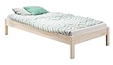 sunnypillow Holzbett 90x200cm, Betthöhe 55cm Mia mit Rollrost Stabiles Seniorenbett erhöhtes Einzelbett Bettgestell Futonbett - Massivholz Bett Naturholz Fichte 90 100 120 140 160 180 200 x 200