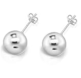 DTPsilver - Damen - Ohrringe 925 Sterling Silber - Kugel Ohrstecker 12