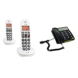 Doro PhoneEasy 100w Duo DECT Schnurlostelefon mit zusätzlichem Mobilteil (Ladeschale, Freisprechen) schwarz & PhoneEasy 312cs Schnurgebundenes Großtastentelefon mit großem Display schw