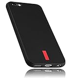 mumbi Hülle kompatibel mit iPhone 6 / 6S Handy Case Handyhülle, schwarz mit rotem Streifen - 4.7 Z