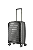 travelite 4-Rad Handgepäck Koffer mit Vortasche erfüllt IATA-Bordgepäckmaß, Gepäck Serie AIR BASE: Funktionaler Hartschalen Trolley im coolen Look, 075346-04, 55 cm, 43 Liter, anthrazit (grau)