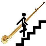 Handläufe für Treppen Gold Handläufe für Treppen -3.6m/3 Metres/4m/2.5m,Modernes Hilfsgerät Haltegriff für Kinder/Senioren/Behinderte,Wand Dekoration Treppengeländer,Komplettset (Size : 0.7m(2.3ft))