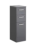 Pelipal - Velo - Highboard, 30 cm, 1-türig, 2 Schubkästen, 1 Einlegeboden - Badmöbel in Anthrazit Hochglanz/Anthrazit Dek