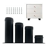 Jolan Möbelfüße Verstellbar,DIY Tischbeine Metall,Möbelbeine Schwarz/Weiß,Edelstahl Familienküche Badezimmerschrank Schlafsofa Schreibtisch Ersatz Möbelfüsse,4 Stück,Mit Schrauben,Black-12cm(4.7in)