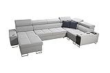 Ecksofa Megy 4 Mini Wohnlandschaft Sofa Couch mit USB Eingang Bettkasten Schlaffunktion Möbel Rechts Links26 (Links)