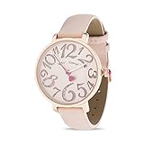 BETSEY JOHNSON Pink Womens Watch Rose Round Dial Thin Strap BJW020Q