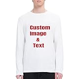 通用 Herren-Langarmbänder, personalisierbar mit Foto, Logo, Grafik-T-Shirt-Kollektion, weiß, S