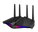 Asus RT-AX82U Gaming Router (Ai Mesh WLAN System, Aura RGB, WiFi 6 AX5400, Gaming Engine, Gigabit, 1.5 GHz TC CPU, AiProtection, USB 3.2)