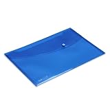 Rapesco 0687 transparente Dokumentenmappe mit Druckknopf, A4 (blau)