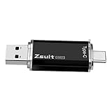 TISHITA Mini USB 3,0 Dual Interface High-Flash-Drive USB Disk Drive-Freies 25 MB/s mit Anzeige licht für typ C Smartphones PC Neue - Schwarz 128GB