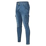 Herren Jeans Hose Slim Fit Denim Blaue graue Lange Jeanshose für Männer Coole Jungen weiße Stretch Freizeithose Schwarze Cargo Chino Sommer Winter Basic H