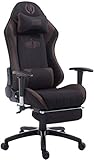 CLP Racing-Bürostuhl Shift XL mit Stoffbezug I Gamingstuhl mit Laufrollen I Drehstuhl mit Fußstütze I erhältlich, Farbe:schwarz/braun, Fußablage:mit Fußablag