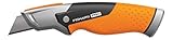 Fiskars Universalmesser mit feststehender Klinge, Länge 18,2 cm, Rostfreier Stahl/Kunststoff, Schwarz/Orange, CarbonMax, 1027222