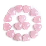 JOVIVI 15 Stück Rosenquarz Herz Steine Klein Heilsteine Healing Reiki Glücksbringer Dekorative Steine Feng Shui Tisch Dek