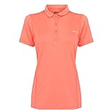 Slazenger Damen Einfarbig Polo Shirt Funktions Kurzarm Porzellan Rose L