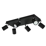 ledscom.de Deckenstrahler WAIKA, sechsflammig, schwarz, matt, inkl. GU10 LED Lampen je 550lm warmweiß