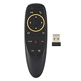 Socobeta Sprachfernbedienung 2.4G Air Mouse Mini Wireless-Tastatur mit Gyroskop für TV-Box PC TV Schwarz(Schwarz)