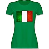 Fussball WM 2022 Fanartikel - Flagge Italien - L - Grün - Italien Shirt - L191 - Tailliertes Tshirt für Damen und Frauen T-S