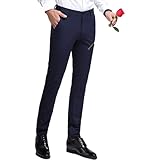 Huntrly Herren Freizeithose Modische Urban Business Lockere, gerade geschnittene Temperament Anzughose All Waist Freizeithose Für das tägliche Pendeln 32