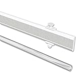 INTERDECO Paneelwagen Weiß aus Aluminium mit Klettband kürzbar für Gardinenschienen, Universal Easyslide, 45