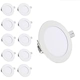 Frudonner 18W LED Einbaustrahler 10er Set Einbaustrahler LED Panellampe Rund Deckenstrahler Farbwechsel 3 in1 LED Panel IP44 Für Schlafzimmer W