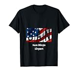 US Flagge Flughafen San Diego Code Flugzeug Pilot Geschenk T-S