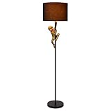 Stehleuchte & Standlampe Affenstehlampe Chimp in Gold und Schwarz EXTRAVAGANZA CHIMP E27 Metall Wohnzimmer Schlafzimmer | 1-flammig