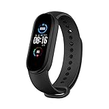 Xiaomi Mi Band 5, Smart Band 5 Global Version, Smartwatch mit Aktivitätsarmband, 2,7 cm (1,1 Zoll), AMOLED-Farbdisplay, Herzfrequenzmesser, 11 Trainingsmodi, 5 ATM, Schw