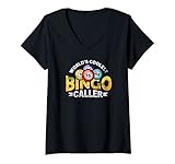 Damen World's Coolest Bingo Caller, Geschenk, Vintage-Bingo-Bälle T-Shirt mit V