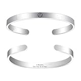 Personalised Nüchternheit Geschenke für Frauen Männer, Edelstahl Inspirational Armband, Nüchterne Alkoholiker Anonyme Sucht Genesung Armreif, Benutzerdefinierte Wiederherstellung Jubiläums Schmuck