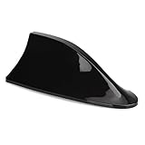 Universal Auto Antenne LA TECH Universal Auto Shark Haifischflosse Antenne AM&FM Dachantenne Aluantenne 17cm Schwarz Autoantenne mit Verst?rker ABS Schwarz M018
